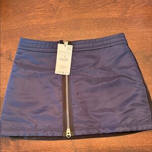Zara Dark Blue Skirt with Zipper Detail